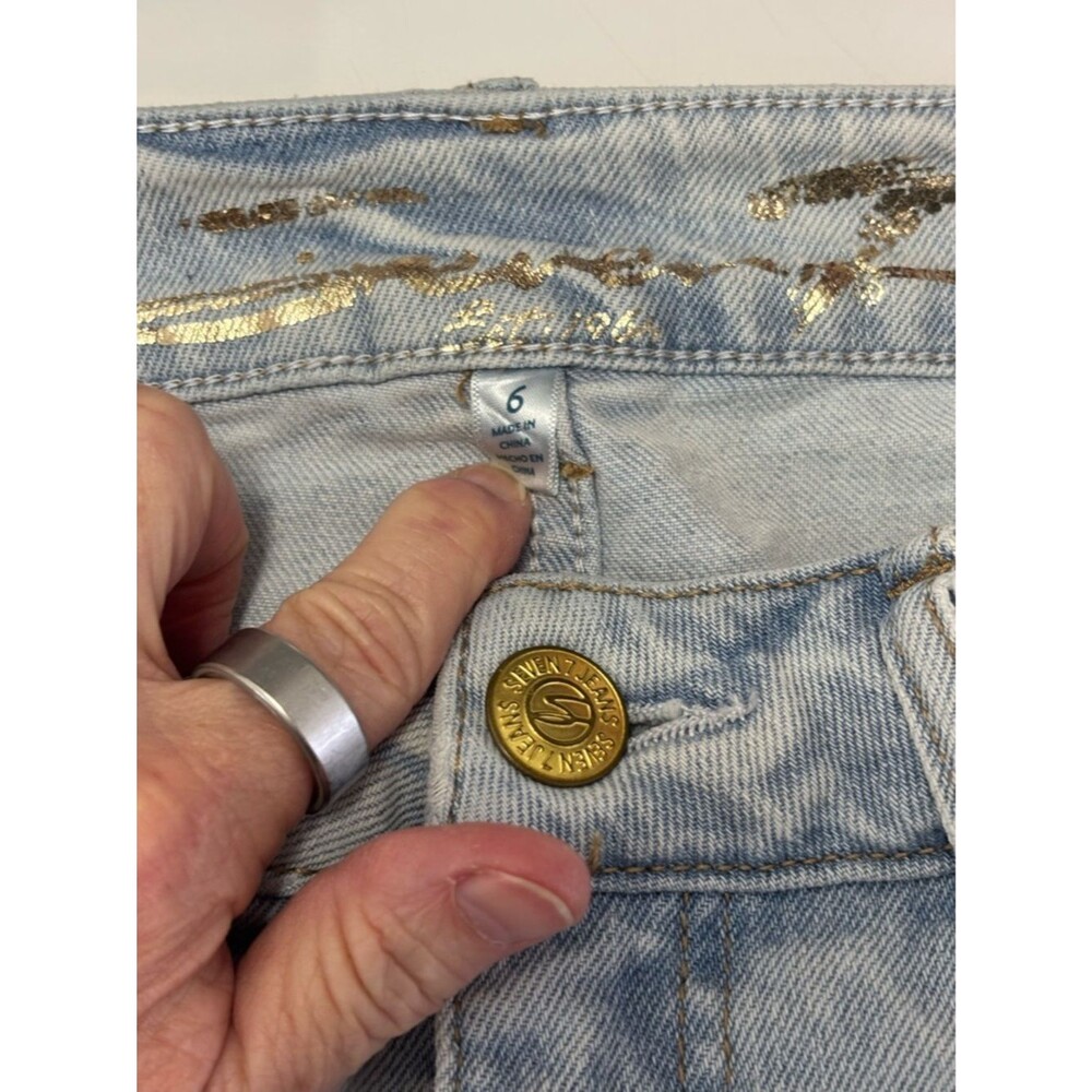 Seven7 Light Wash Distressed Weekend Slim Fit Women’s 6 Jeans - Picture 5 of 8